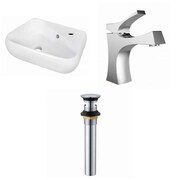 AMERICAN IMAGINATIONS 17.5-in. W Above Counter White Vessel Set For 1 Hole Right Faucet AI-34277